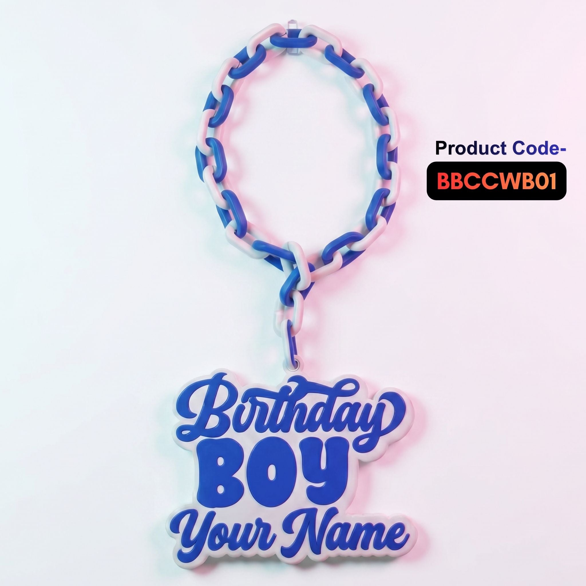 Personalized Birthday Boy Celebration Chain - Custom Name Party Necklace | BestieBox