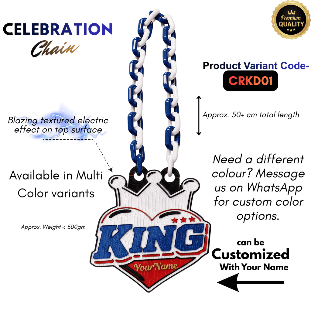 Personalized King's Crown Celebration Chain - Custom Statement Necklace | BestieBox