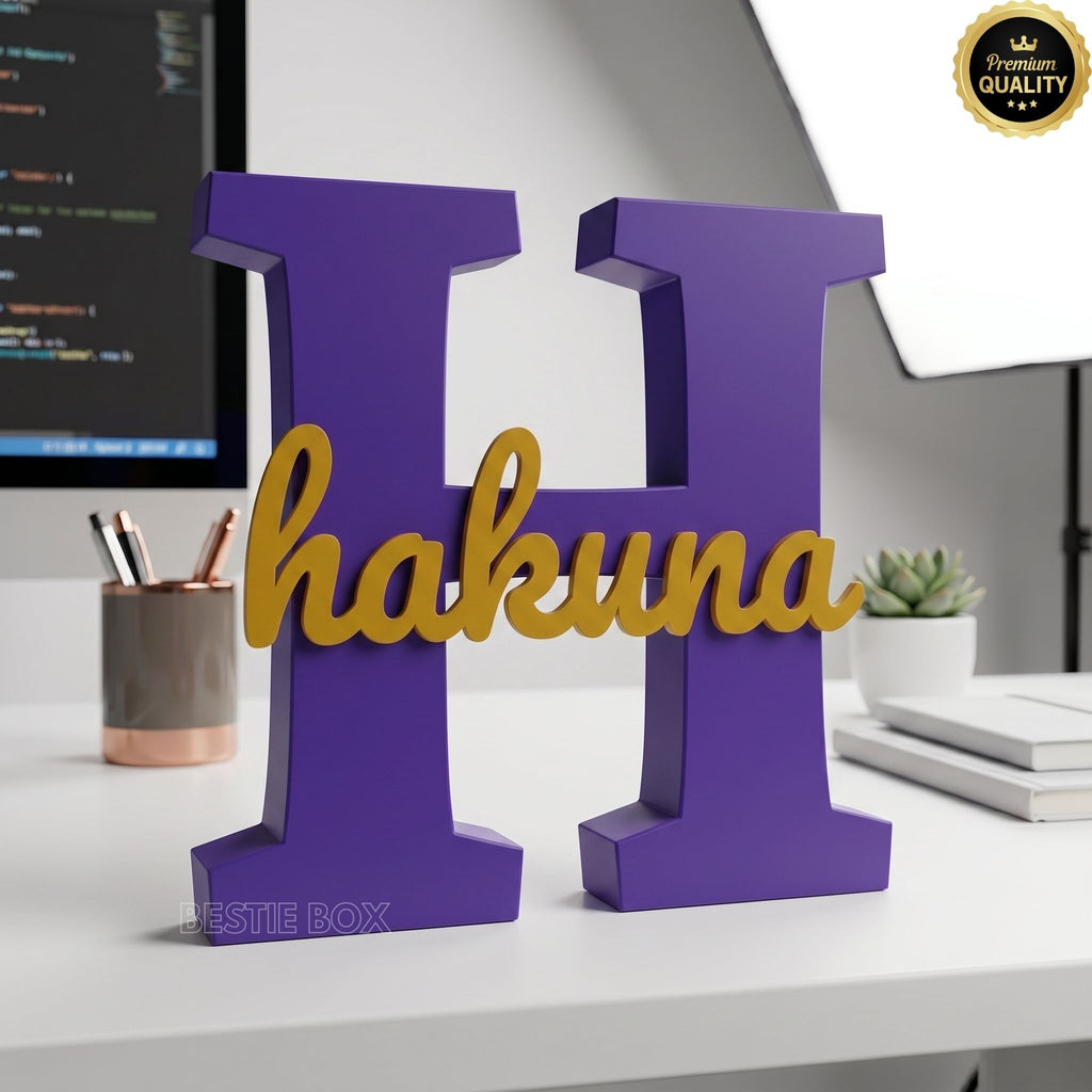 Personalized Initial & Name Desk Sign - Custom Decor | BestieBox
