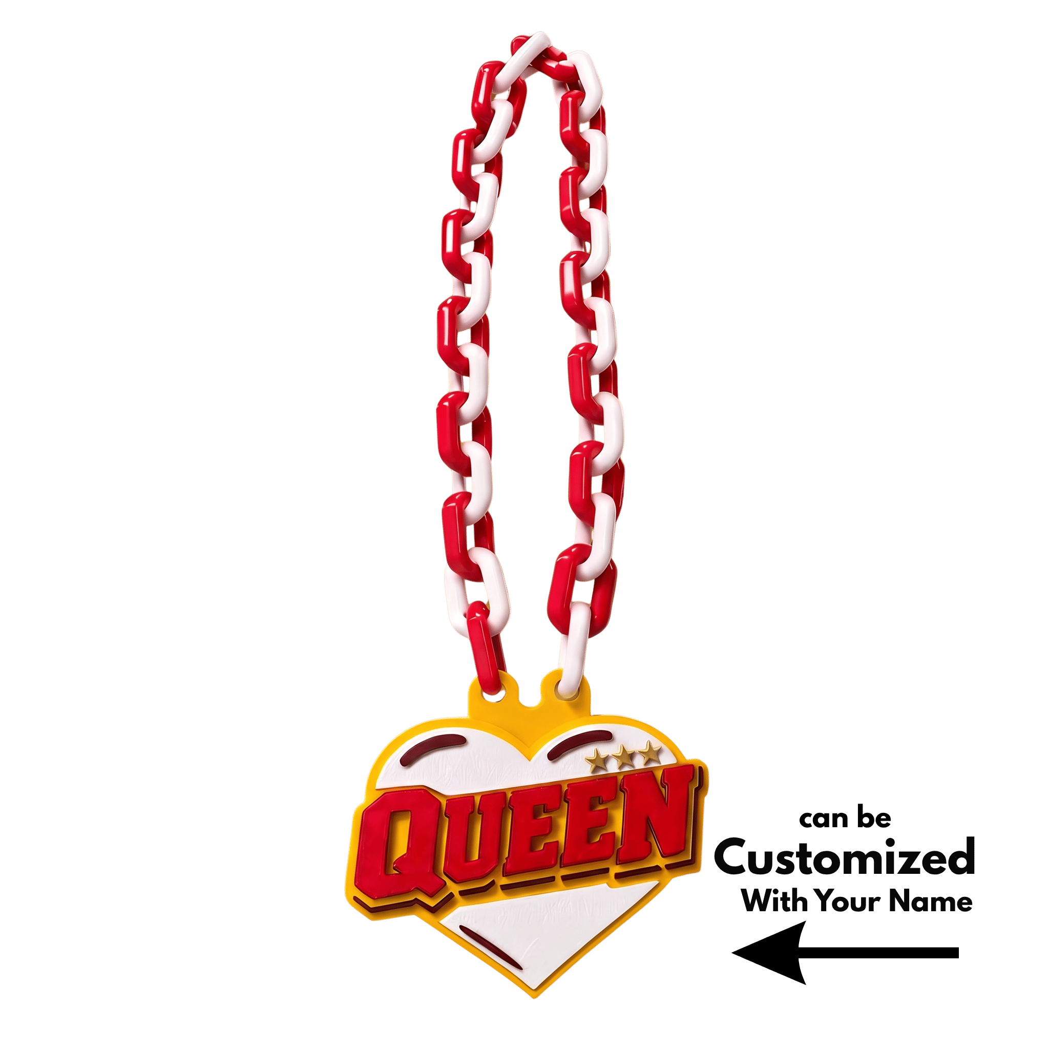 Personalized Queen of Hearts Celebration Chain - Custom Statement Necklace | BestieBox