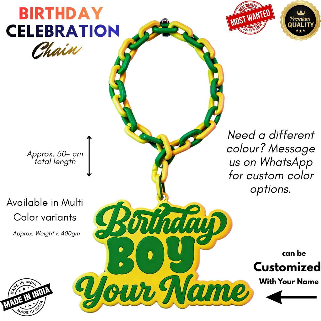 Personalized Birthday Boy Celebration Chain - Custom Name Party Necklace | BestieBox