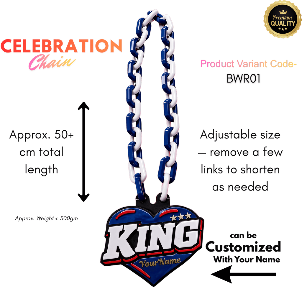 Personalized King of Hearts Celebration Chain - Custom Statement Necklace | BestieBox