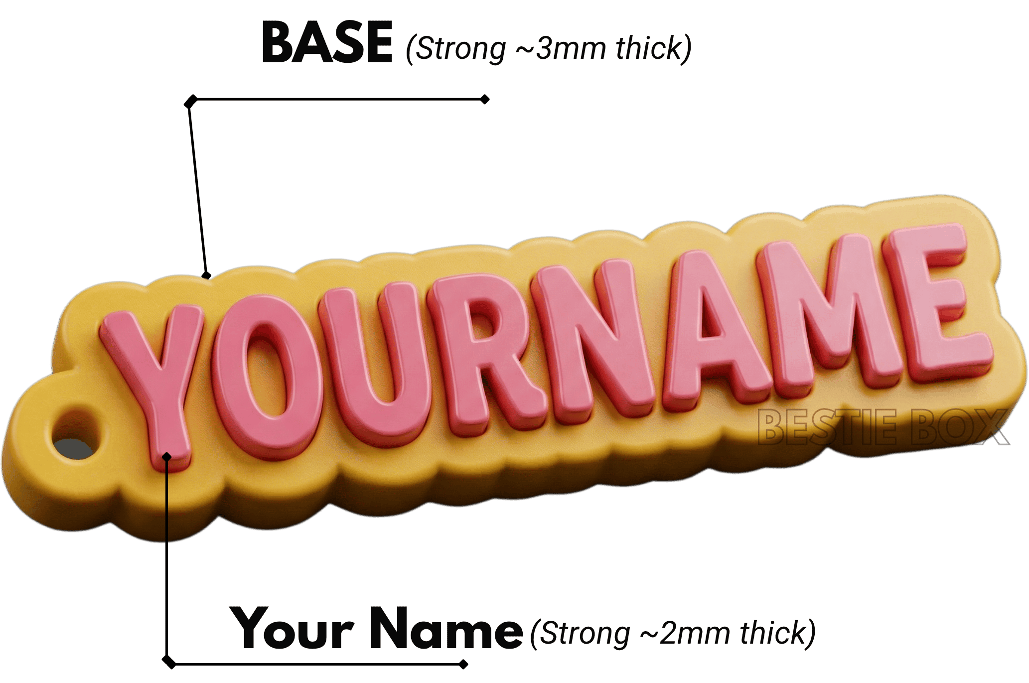 Custom Name Keychain for Backpacks & Keys - Personalized Bestie Gift