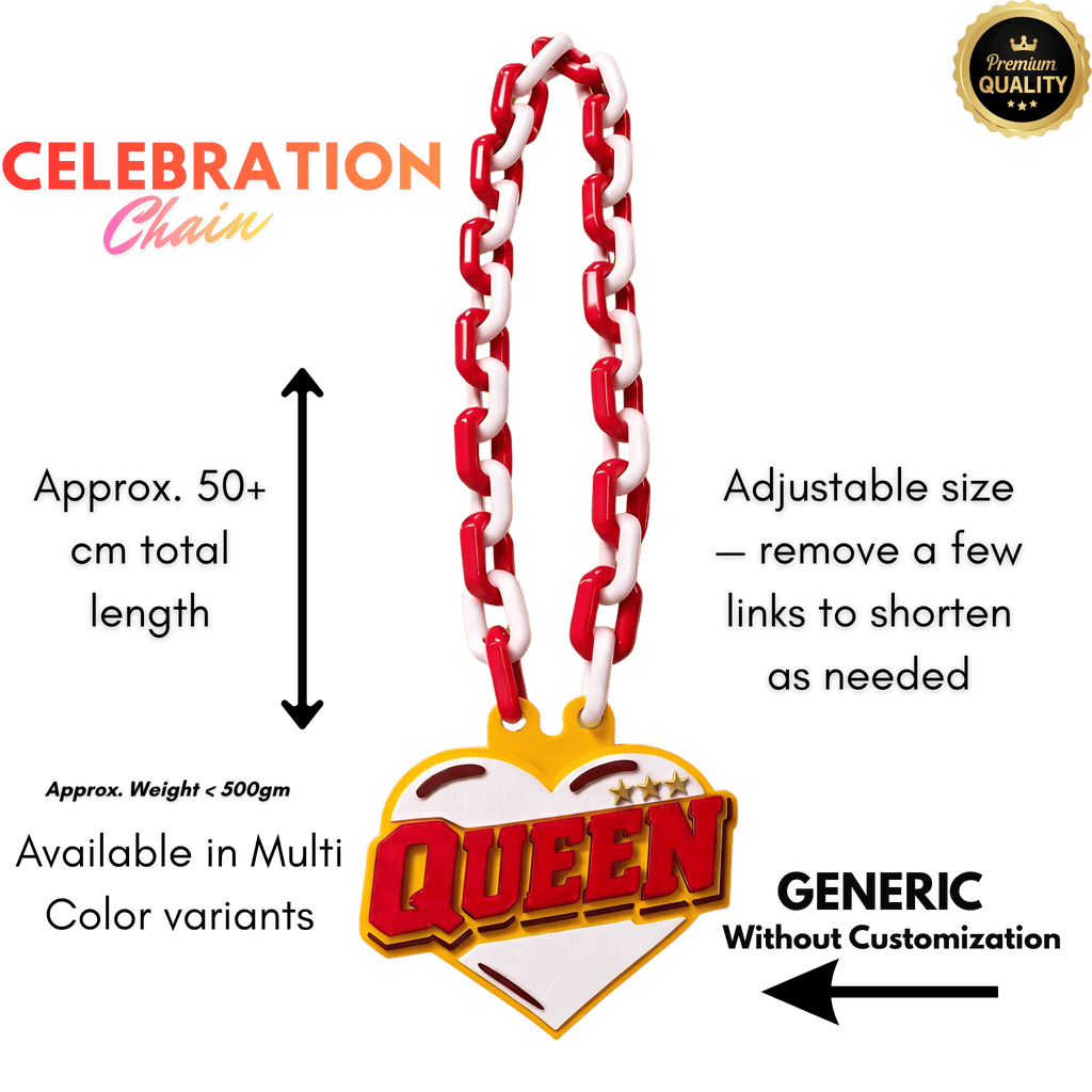 Personalized Queen of Hearts Celebration Chain - Custom Statement Necklace | BestieBox