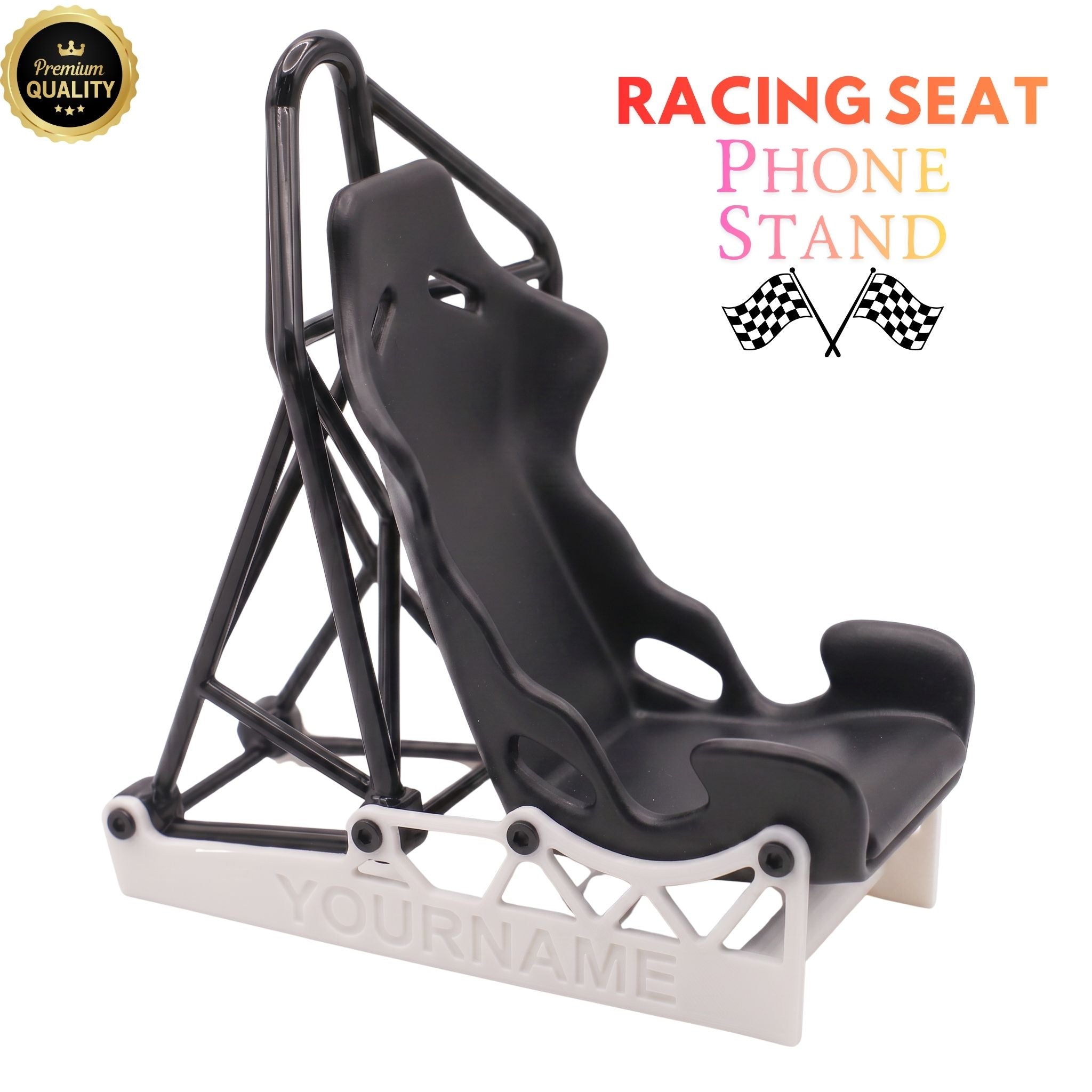 Personalized Racing Seat Phone Stand - Custom Desk Holder | BestieBox